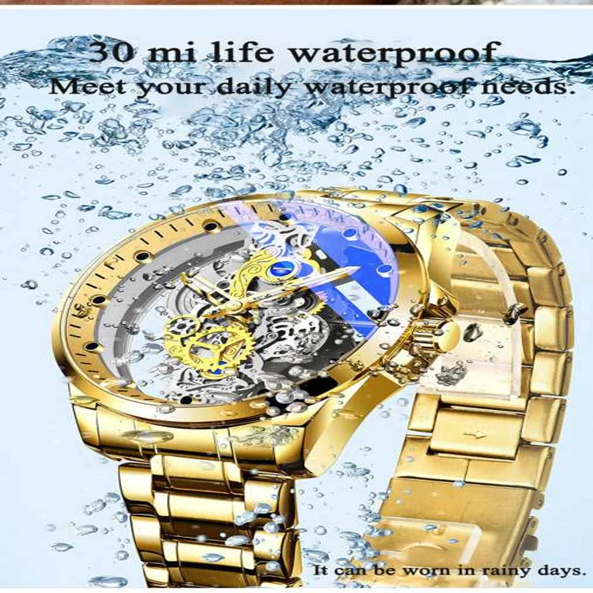 New Men Watch Skeleton quartz Watch Gold Vintage Man Women Watches