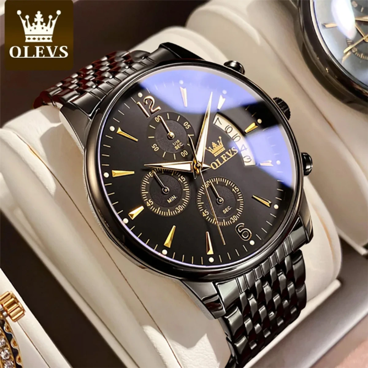 OLIVES Chronograph Stainless Steel Waterproof Watches