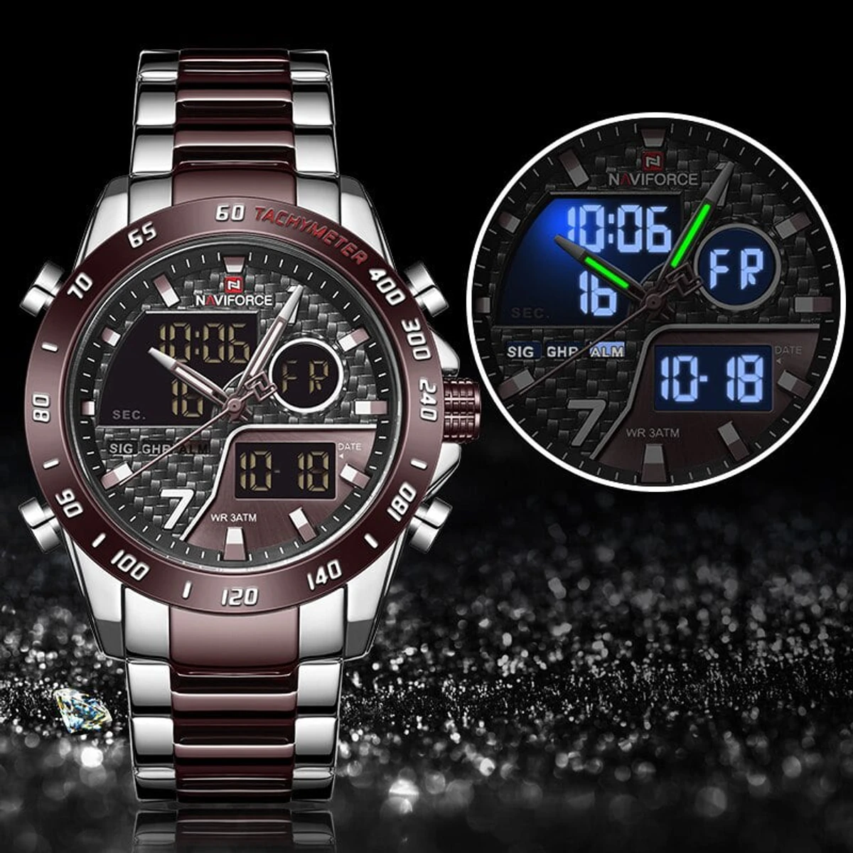 Exclusive Stylish Dual Time Digital waterproof watch