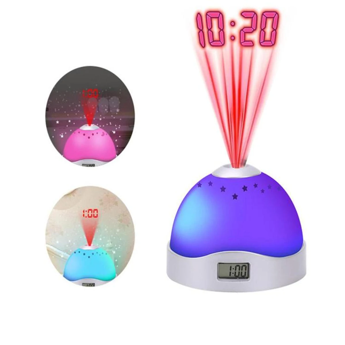 Colorful Projection Clock Star Sky Night Light - Wall Clock - wall clock