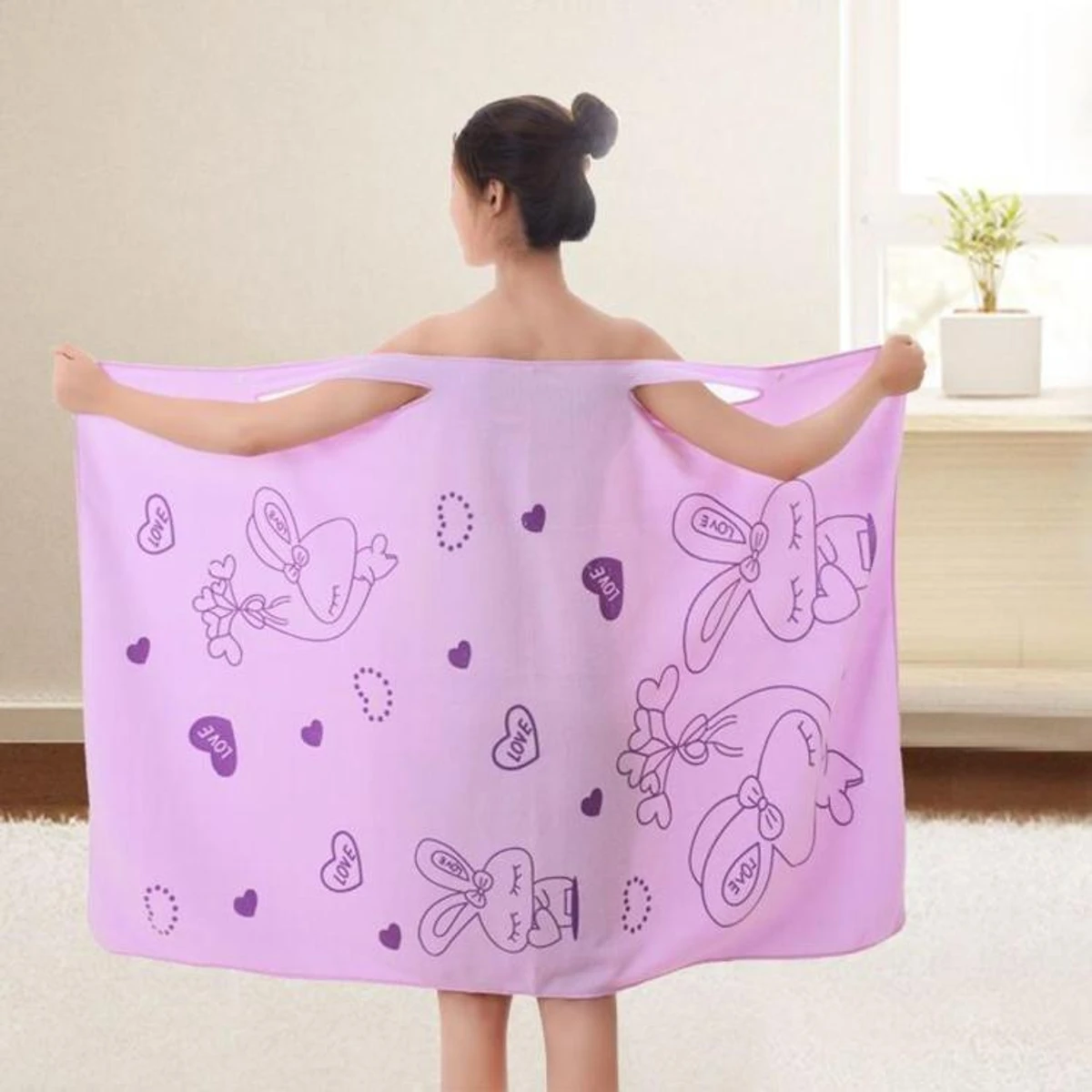 Bathroom Women Bath Towels Wearable Towel Dress Beach Adults Bath Gown SPA Sling Robes Home Nightwear Microfiber Women Bathrobe