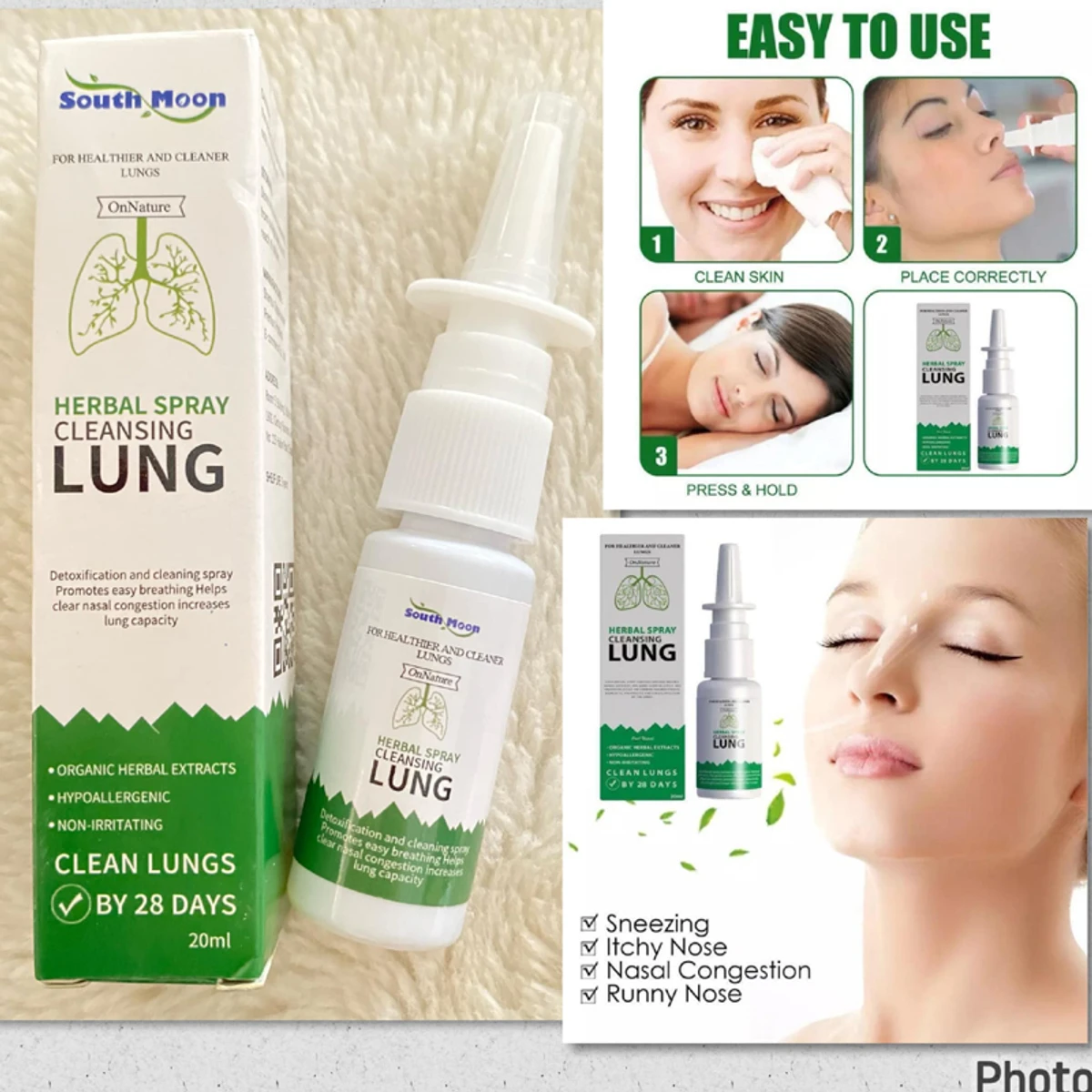 Herbal Spray Cleansing Lung (ফুসফুস পরিষ্কার করার নাকের হারবাল স্প্রে)