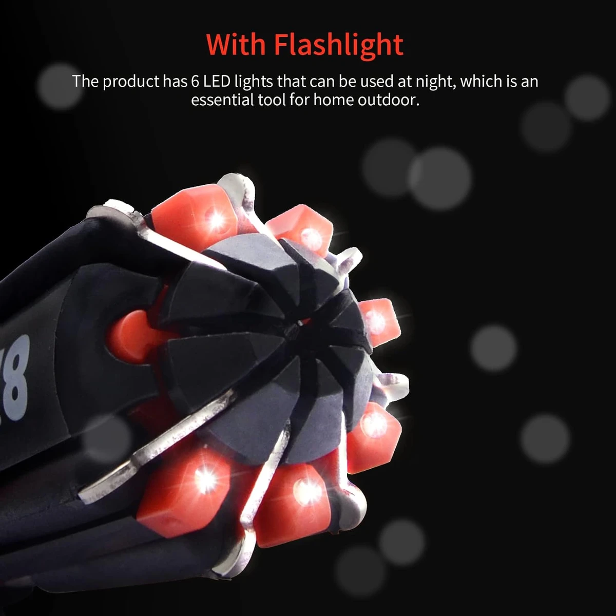 8 In 1 Multi Function Screwdriver With Powerful Torch Light