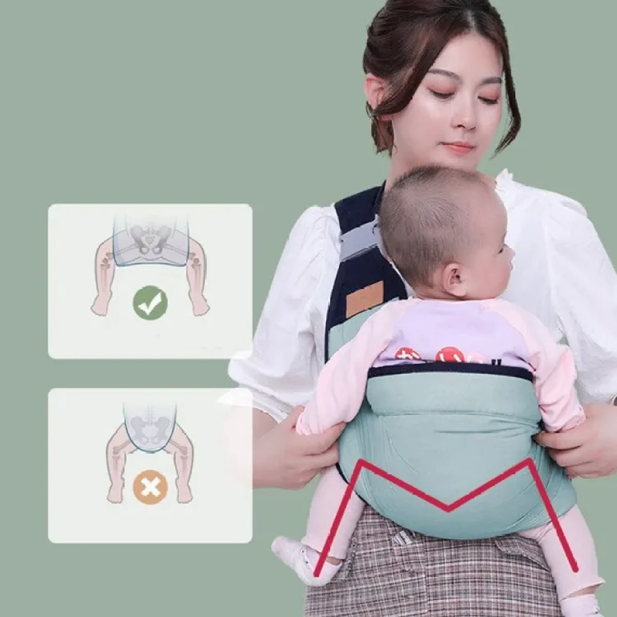 Baby Carrier Bag Light weight Breathable Baby Carrier Labor-saving Infant Sling Wrap Backpack Adjustable Straps Baby Carriers Pouch Bag Front Rider Carrier Soft Seat For Newborn Infant Toddler Baby