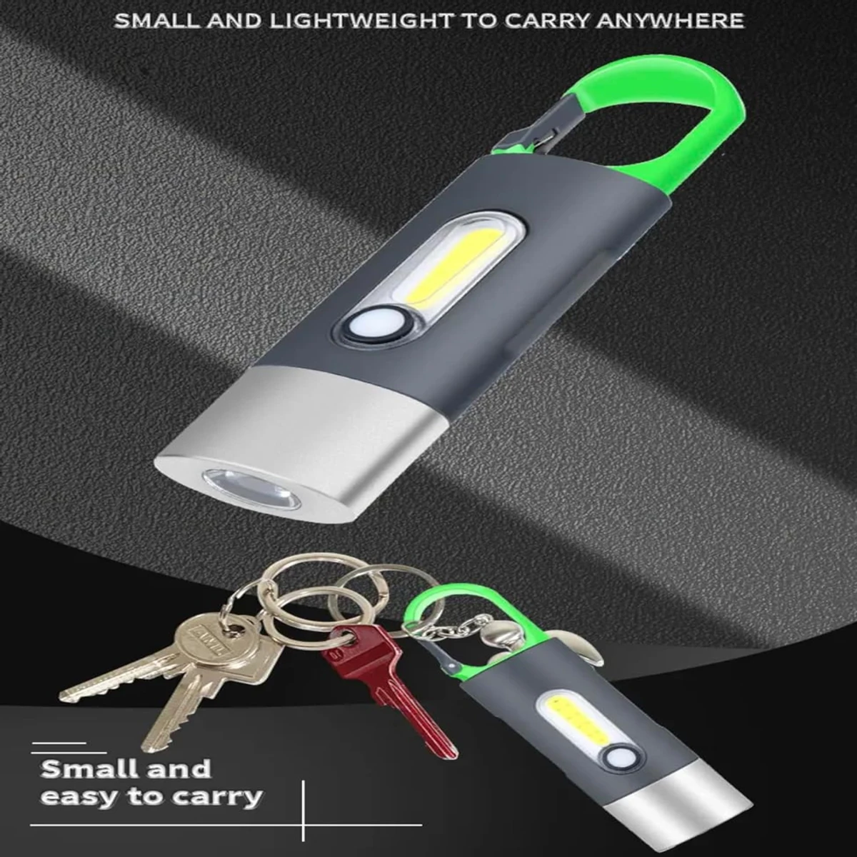 Auoyo Mini LED light Work Light Portable Pocket Flas-hlight Keychains USB Rechargeable Small Light Corkscrew Waterproof Camping Lantern Magnet Design Fishing Lamp 3 Mode