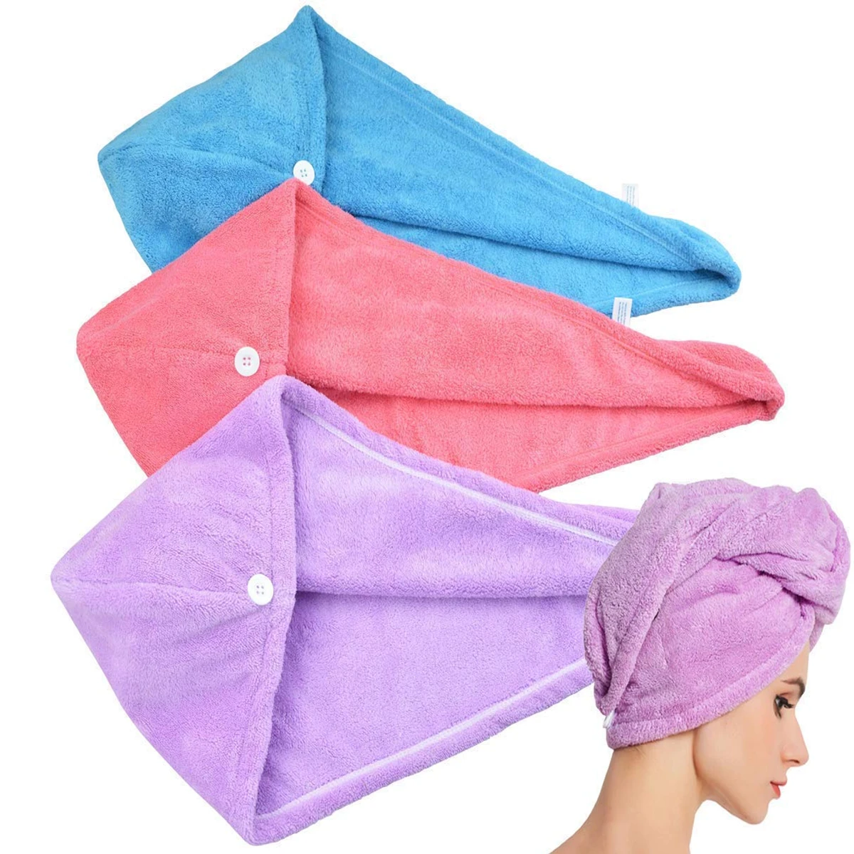 Shyam Export Microfiber Hair Wrap Towel Cap Small Size (Set of 1)