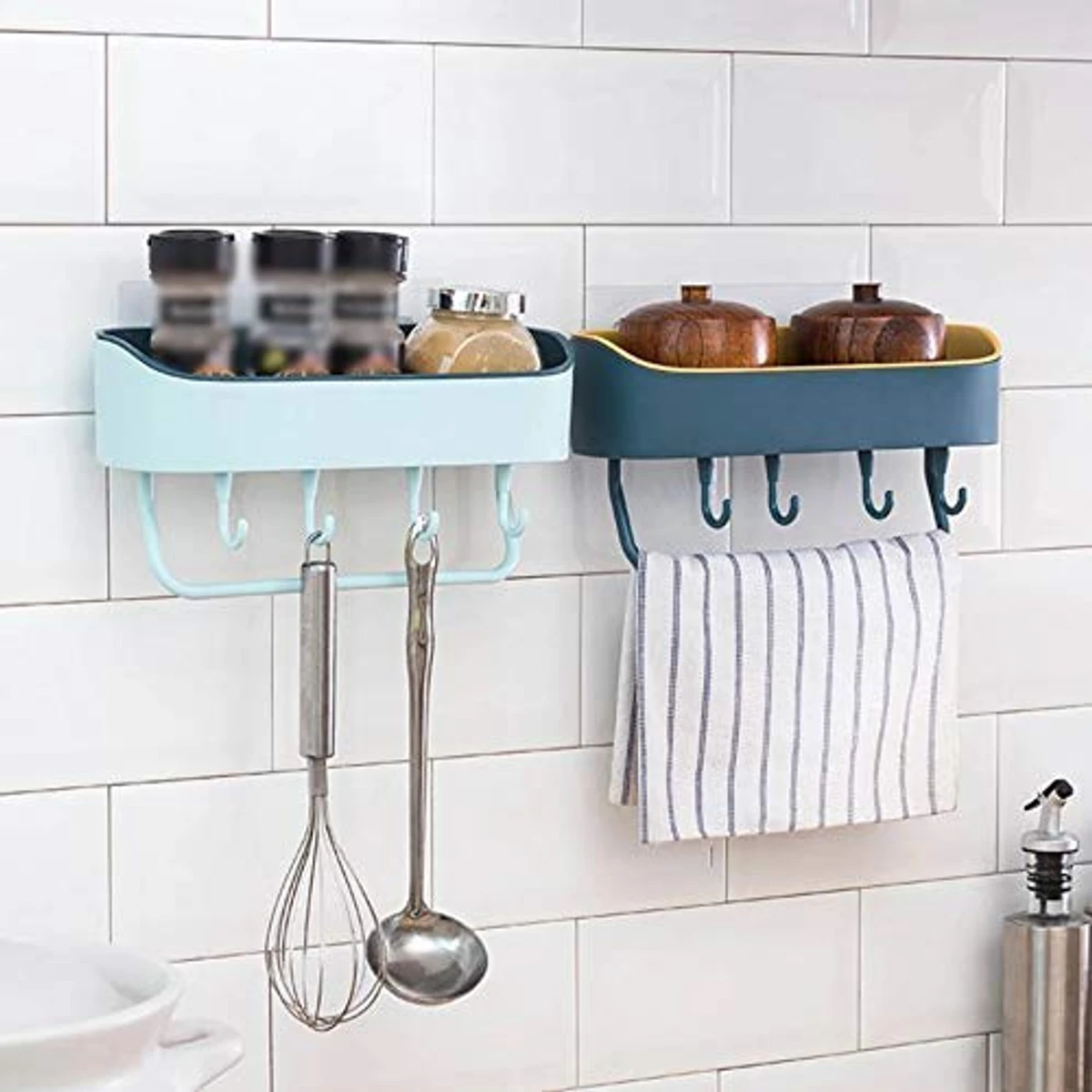 Wall Shelf Multiple Hook Storage