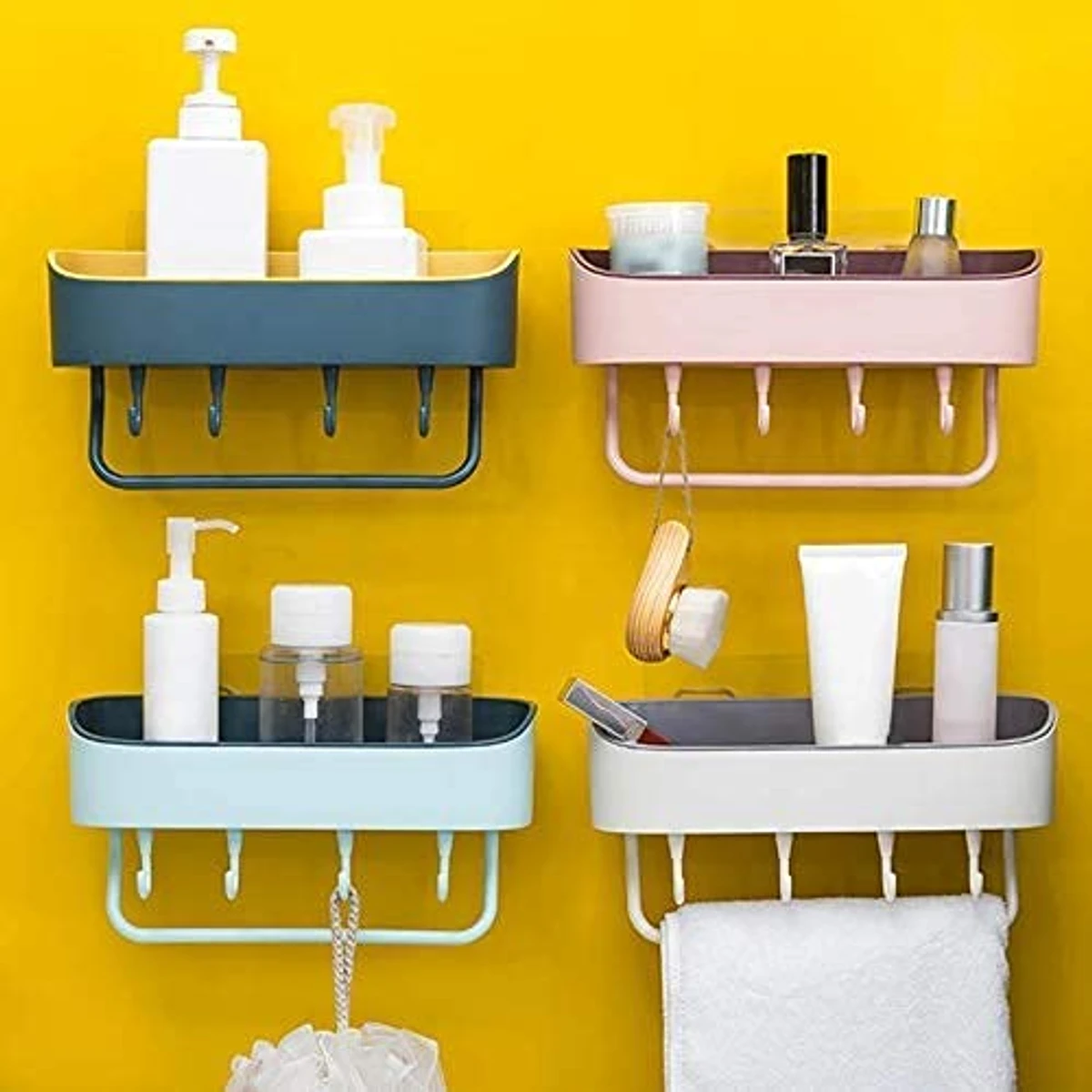 Wall Shelf Multiple Hook Storage