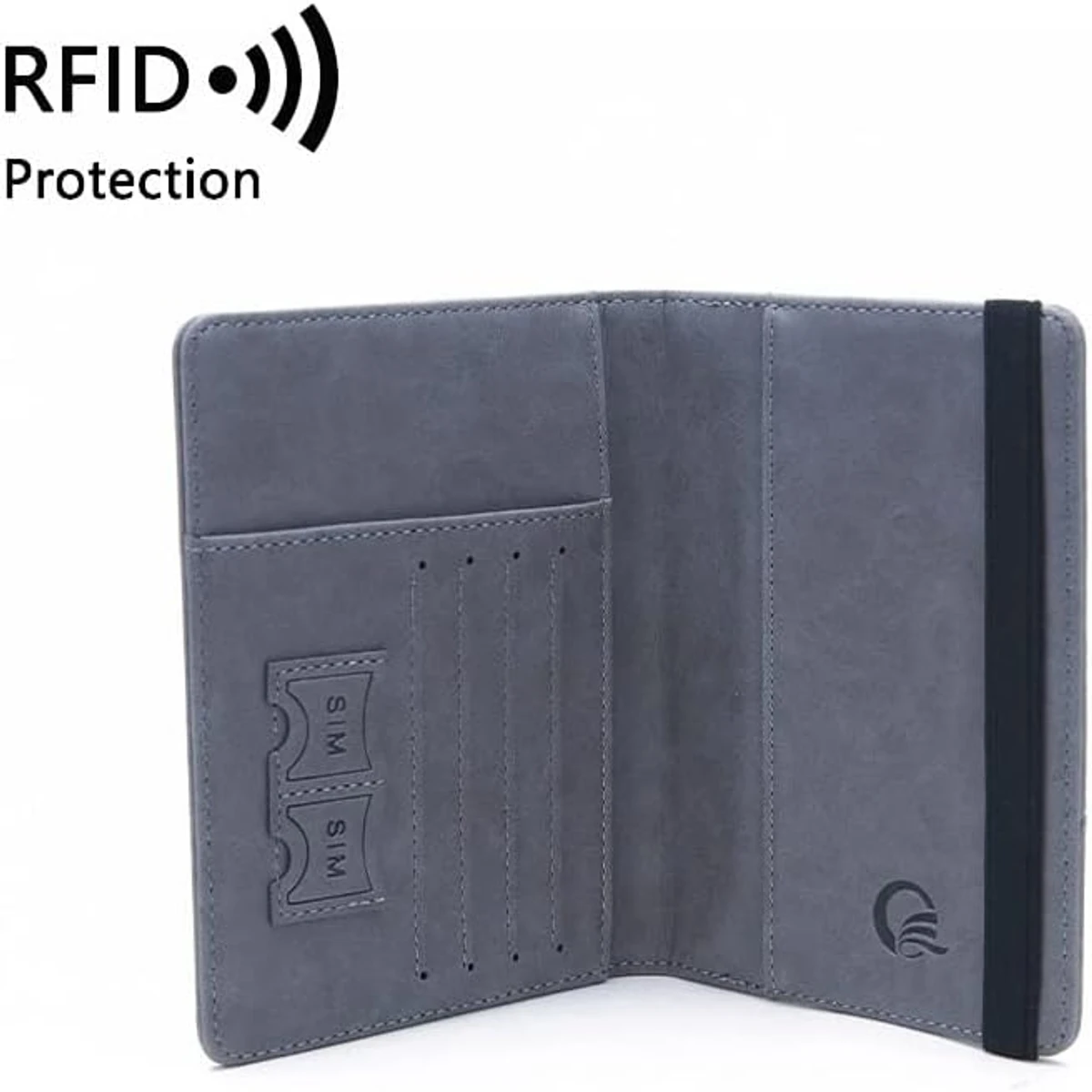 Passport Cover Travel Wallet Case with Card Slot & Elastic Strap Travel Document Organizer for Passport Ticket Travel wallet