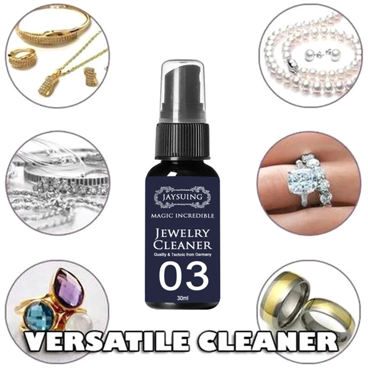 30ml Jewelry Cleaner Ring Care Washing Fluid Multi-Function Purpose Cleaner Metal Gemstone Jewelry Cleaning Spray hot sell